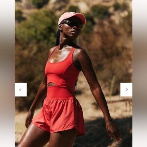 New Free People Red Berry Righteous Runsie